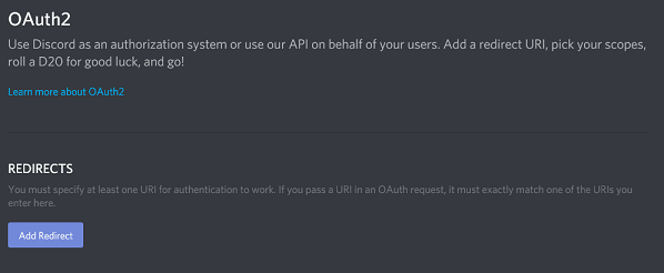 How the OAuth2 page should look like.